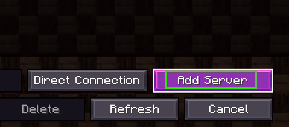 Add server button